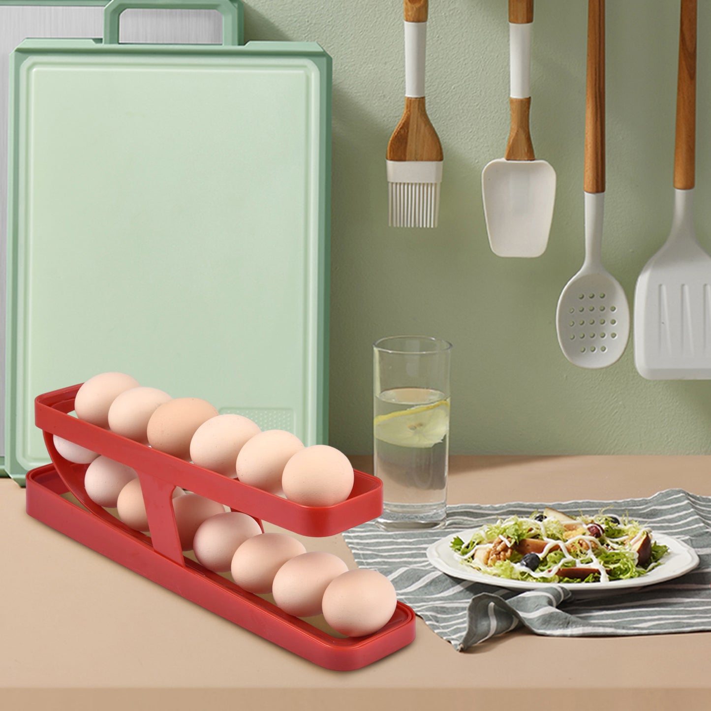 Space Saving Scrolling Egg Rack